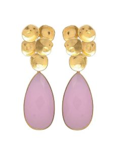 Pendientes Mestiza Joyas | Pendientes Con Piedras Volcano Rosa