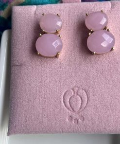 Pendientes Mestiza Joyas | Pendientes Con Piedras Velero Rosa