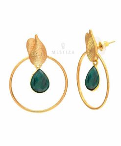 Pendientes Mestiza Joyas | Pendientes Con Piedras Budapest Verde