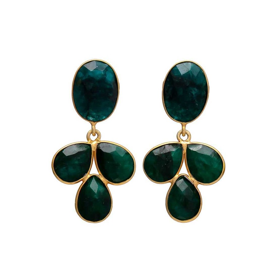 Pendientes Mestiza Joyas | Pendientes Piedras Dubai Verde