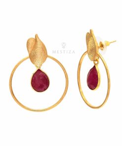 Pendientes Mestiza Joyas | Pendientes Con Piedras Budapest Granate