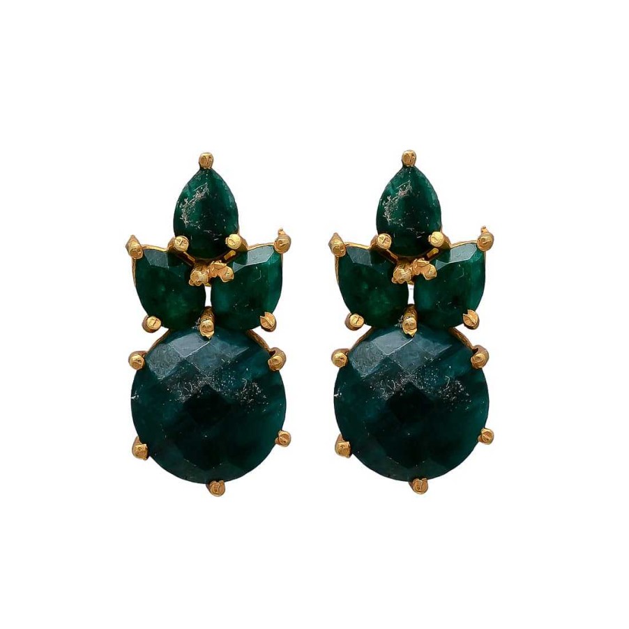 Pendientes Mestiza Joyas | Pendientes Con Piedras Mier Esmeralda