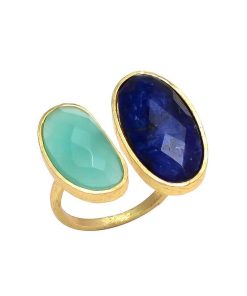 Anillos Mestiza Joyas | Anillo Con Piedras Allegra Azul Y Aguamarina