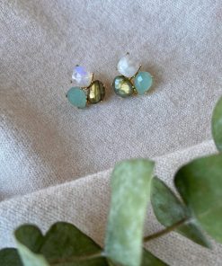 Pendientes Mestiza Joyas | Pendientes Piedras Inle Luna, Aguamarina, Labradorita Y Esmeralda