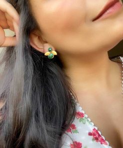 Pendientes Mestiza Joyas | Pendientes Con Piedras Roma Verde