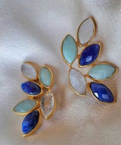 Pendientes Mestiza Joyas | Pendientes Piedras Sof A Azul, Amazonita Y Luna