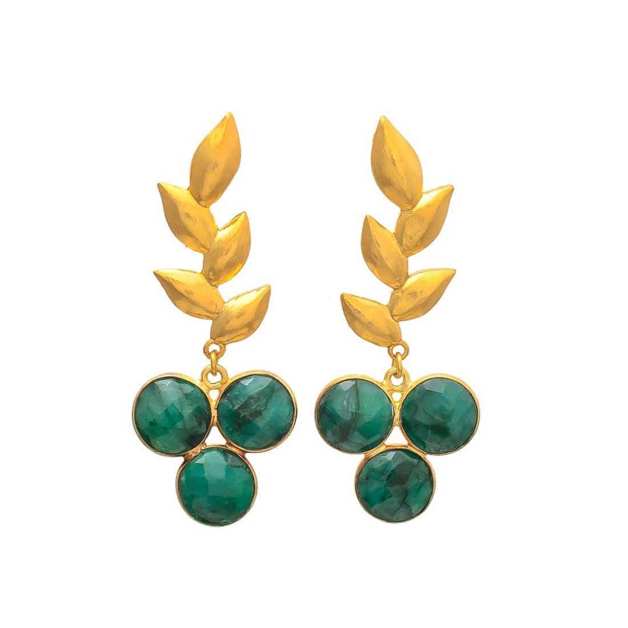 Pendientes Mestiza Joyas | Pendientes Piedras Candas Verde