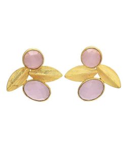 Pendientes Mestiza Joyas | Pendientes Con Piedras Roma Rosa