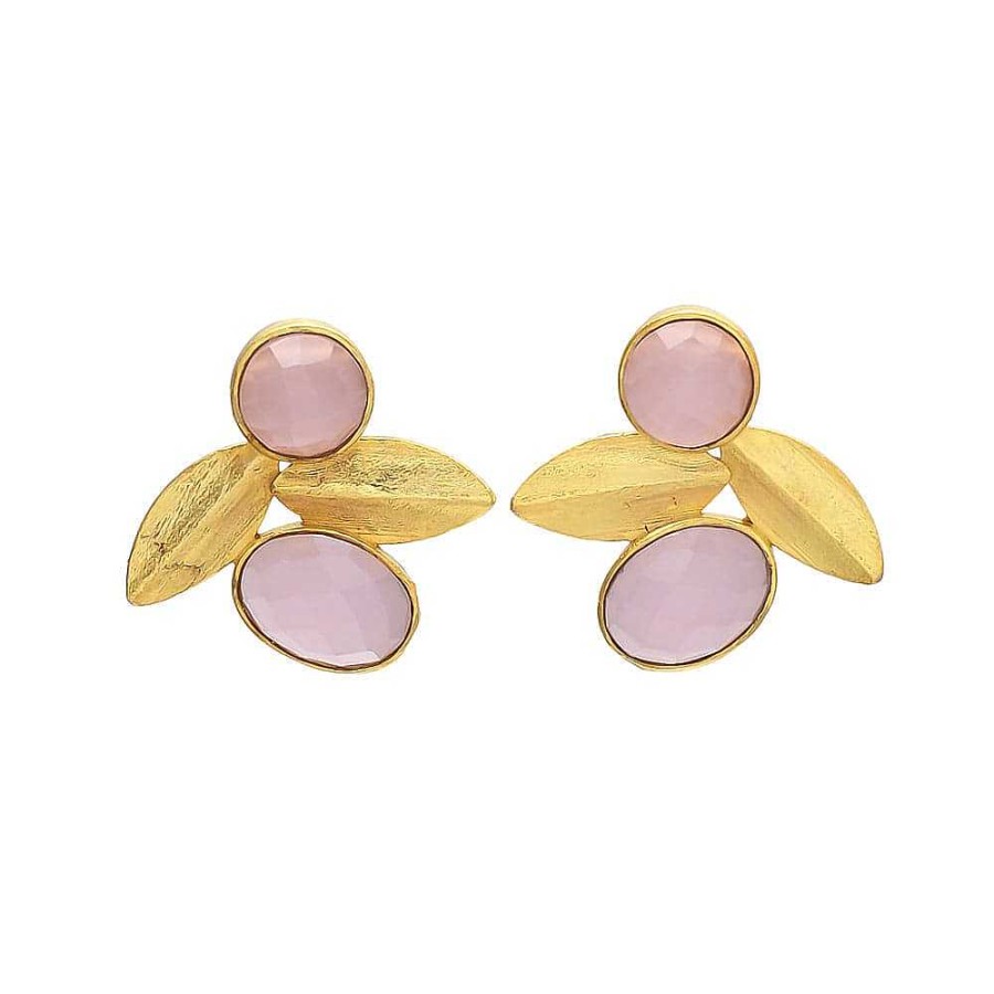 Pendientes Mestiza Joyas | Pendientes Con Piedras Roma Rosa