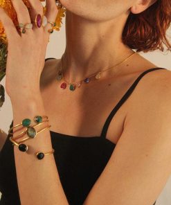 Collares Mestiza Joyas | Collar Con Piedras 7 Gotas Multicolor