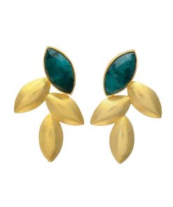 Pendientes Mestiza Joyas | Pendientes Con Piedras Marieta Verde