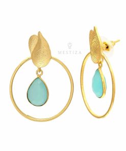 Pendientes Mestiza Joyas | Pendientes Con Piedras Budapest Aguamarina