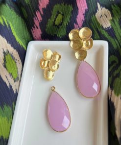 Pendientes Mestiza Joyas | Pendientes Con Piedras Volcano Rosa