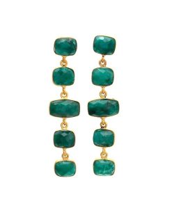 Pendientes Mestiza Joyas | Pendientes Con Piedras Tui Verde