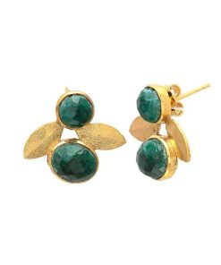 Pendientes Mestiza Joyas | Pendientes Con Piedras Roma Verde