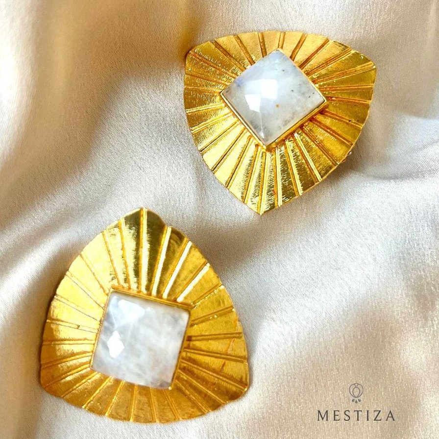 Pendientes Mestiza Joyas | Pendientes Con Piedras Trieste Luna