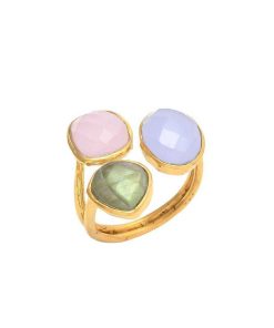 Anillos Mestiza Joyas | Anillo Alma Lila, Rosa Y Labradorita