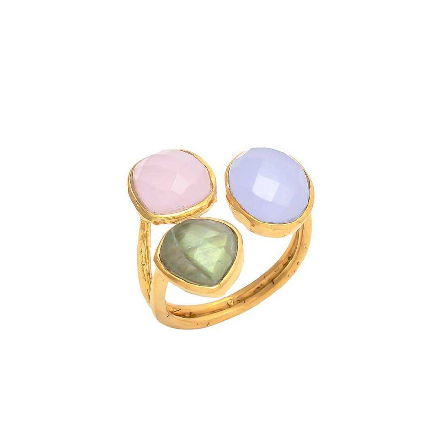 Anillos Mestiza Joyas | Anillo Alma Lila, Rosa Y Labradorita