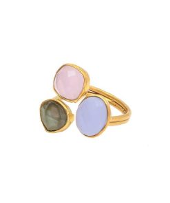 Anillos Mestiza Joyas | Anillo Alma Lila, Rosa Y Labradorita