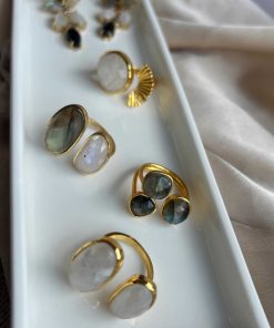 Anillos Mestiza Joyas | Anillo Con Piedras Sol Piedra De Luna