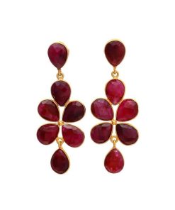 Pendientes Mestiza Joyas | Pendientes Con Piedras Madrid Granate