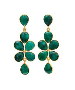 Pendientes Mestiza Joyas | Pendientes Con Piedras Madrid Verde