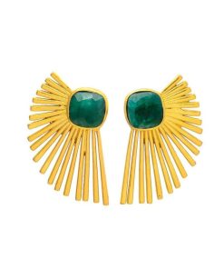 Pendientes Mestiza Joyas | Pendientes Con Piedras Stella Verde