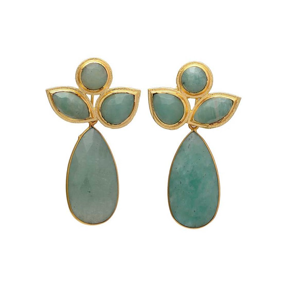 Pendientes Mestiza Joyas | Pendientes Piedras Orqu Dea Amazonita