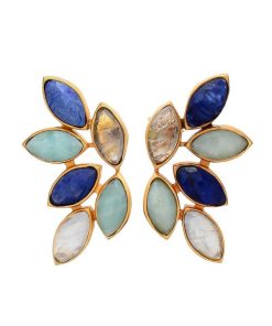 Pendientes Mestiza Joyas | Pendientes Piedras Sof A Azul, Amazonita Y Luna