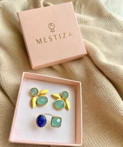 Pendientes Mestiza Joyas | Pendientes Con Piedras Roma Aguamarina