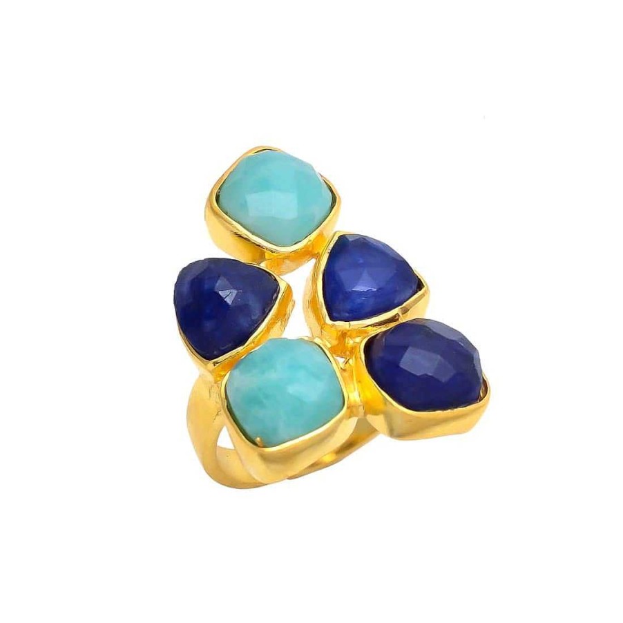 Anillos Mestiza Joyas | Anillo Shine Azul Y Amazonita