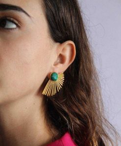 Pendientes Mestiza Joyas | Pendientes Con Piedras Stella Verde