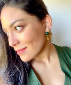 Pendientes Mestiza Joyas | Pendientes Con Piedras Stella Verde