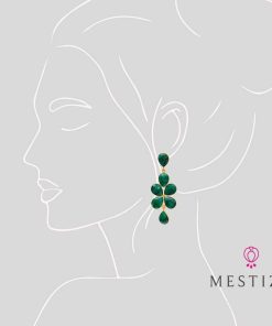 Pendientes Mestiza Joyas | Pendientes Con Piedras Madrid Verde