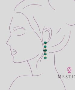 Pendientes Mestiza Joyas | Pendientes Con Piedras Tui Verde