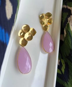 Pendientes Mestiza Joyas | Pendientes Con Piedras Volcano Rosa