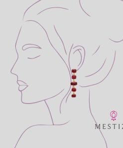 Pendientes Mestiza Joyas | Pendientes Con Piedras Tui Granate