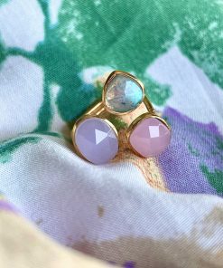 Anillos Mestiza Joyas | Anillo Alma Lila, Rosa Y Labradorita