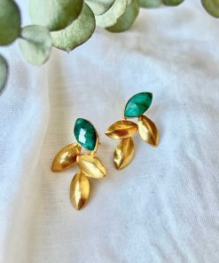 Pendientes Mestiza Joyas | Pendientes Con Piedras Marieta Verde