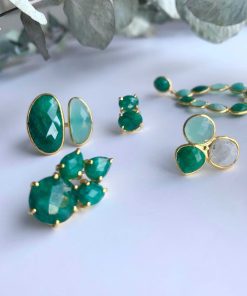 Anillos Mestiza Joyas | Anillo Con Piedras Allegra Verde Y Amazonita