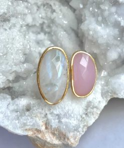 Anillos Mestiza Joyas | Anillo Con Piedras Allegra Blanco Y Rosa