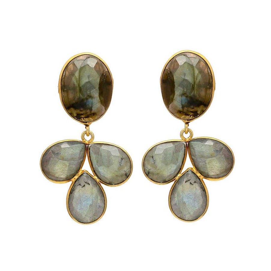 Pendientes Mestiza Joyas | Pendientes Piedras Dubai Labradorita