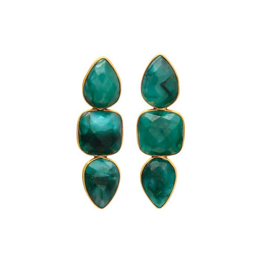 Pendientes Mestiza Joyas | Pendientes Con Piedras Mont Esmeralda