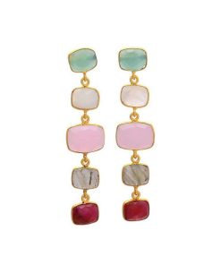 Pendientes Mestiza Joyas | Pendientes Con Piedras Tui Multicolor