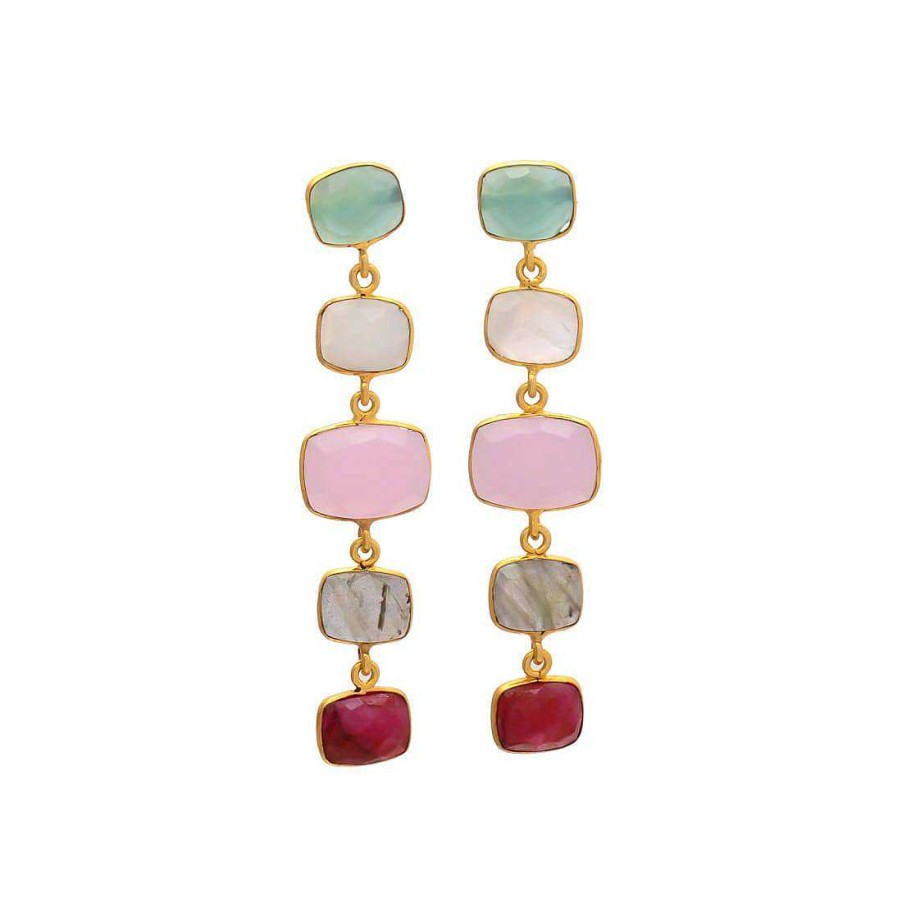 Pendientes Mestiza Joyas | Pendientes Con Piedras Tui Multicolor