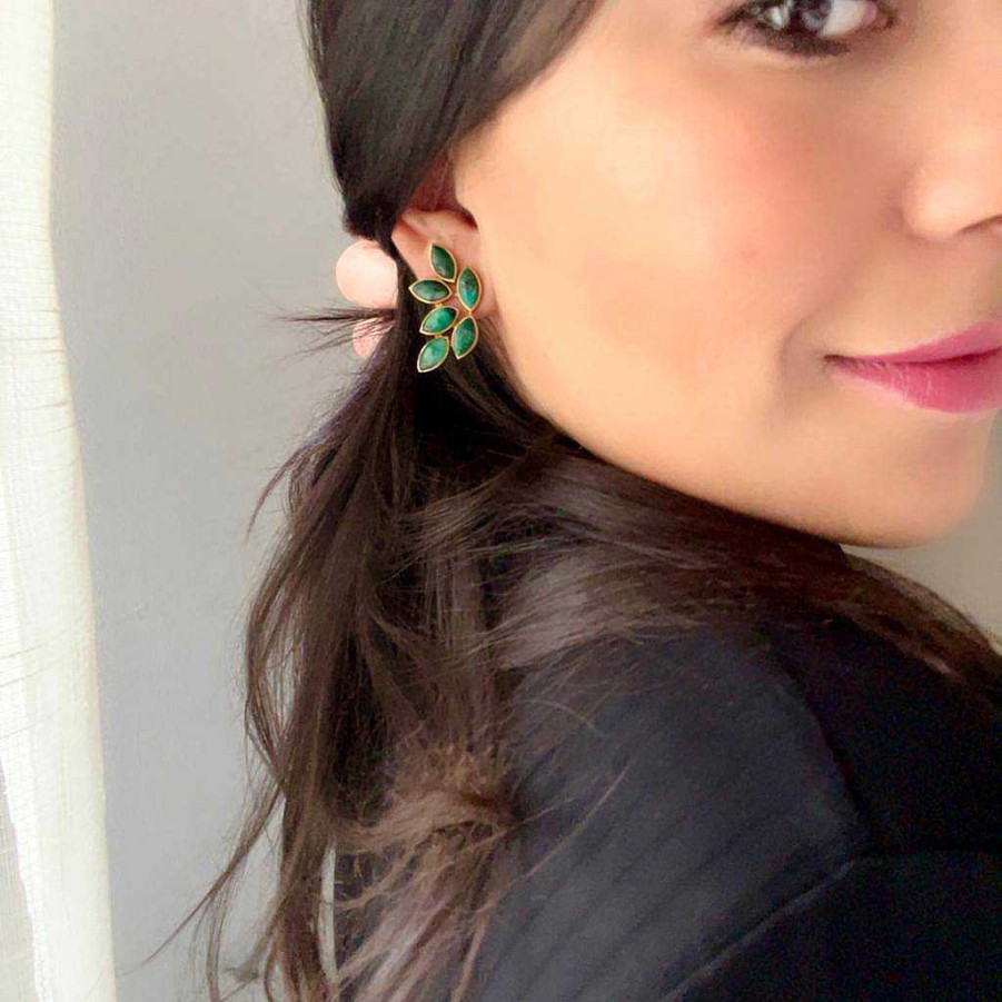 Pendientes Mestiza Joyas | Pendientes Piedras Sof A Esmeralda