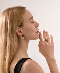 Pendientes Mestiza Joyas | Pendientes Con Piedras Emma Verde