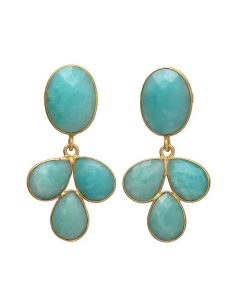 Pendientes Mestiza Joyas | Pendientes Piedras Dubai Amazonita