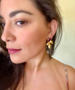 Pendientes Mestiza Joyas | Pendientes Con Piedras Marieta Granate