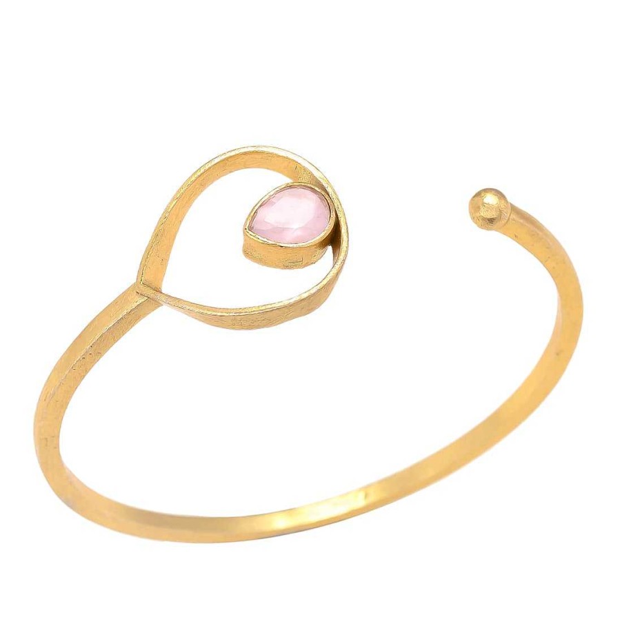 Brazaletes Mestiza Joyas | Brazalete Con Piedras Aba Rosa